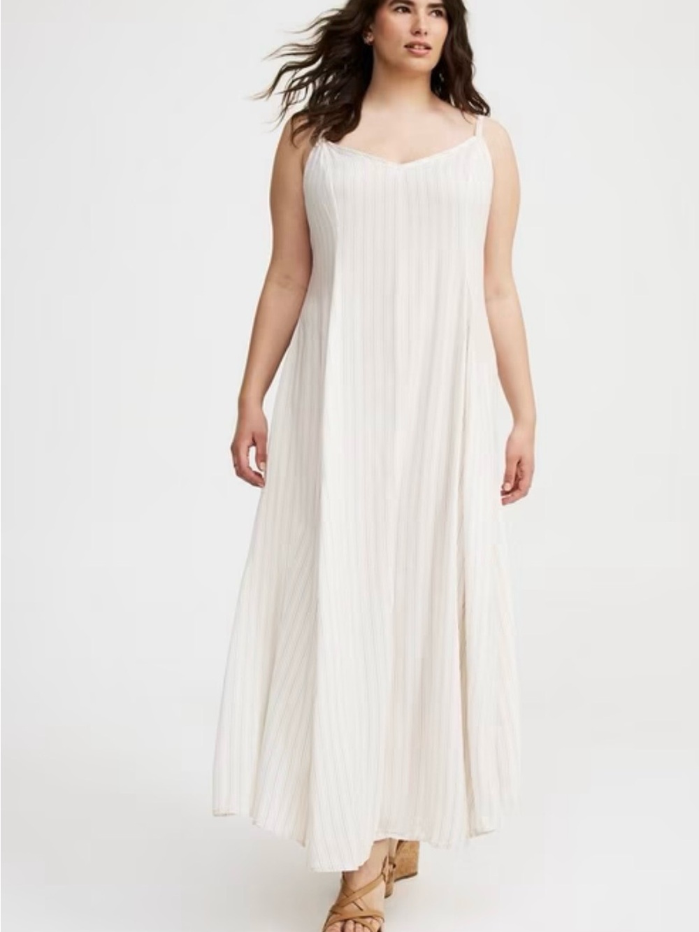 Torrid Women’s Size 1 Cream sleeveless Maxi Slip Dress